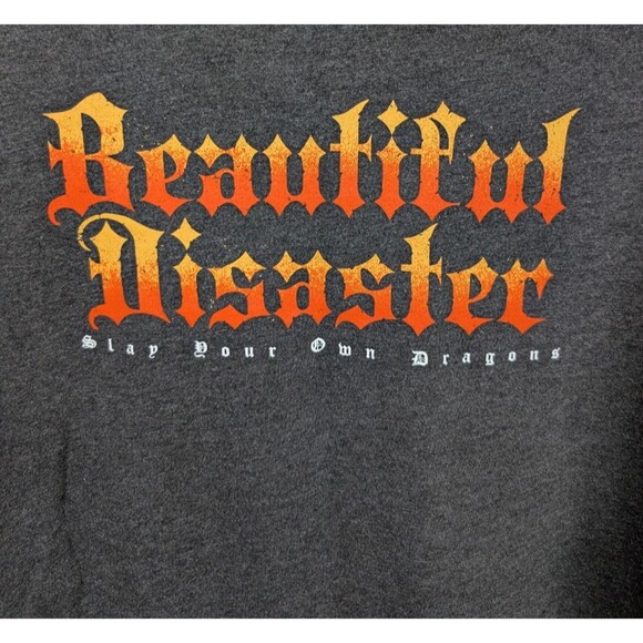 Beautiful Disaster Women's Slay Slash Shoulder Tee Dragons Size XXL - Picture 10 of 12